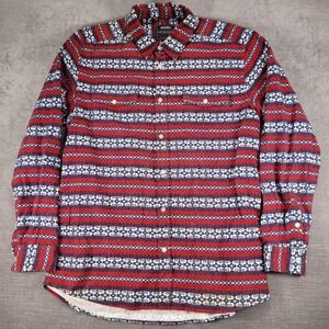 Wesc Aztec Button Down Shirt Long Sleeve Red Blue White Mens Size‎ Large